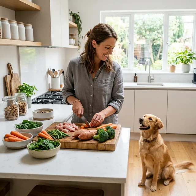 Preparación de alimento natural para mascotas